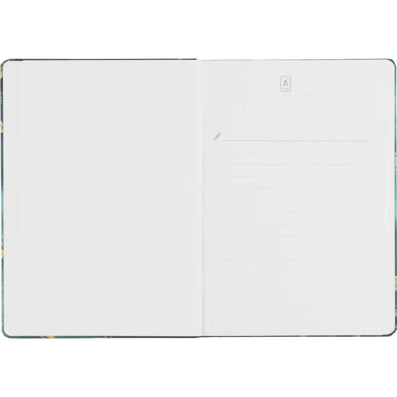 Блокнот Floral А5 96л. клетка, обл. тв.лам.картон, сшивка,резинка,зелен