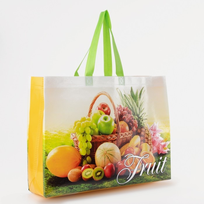 Сумка хозяйственная без застёжки, 12 л, цвет зелёный/разноцветный Сумка хозяйственная без застёжки, 12 л, цвет зелёный/разноцветный