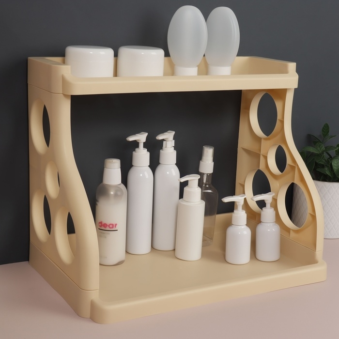 Органайзер для хранения, 2 секции, 39 × 24,5 × 30,5 см, цвет бежевый Органайзер для хранения, 2 секции, 39 × 24,5 × 30,5 см, цвет бежевый