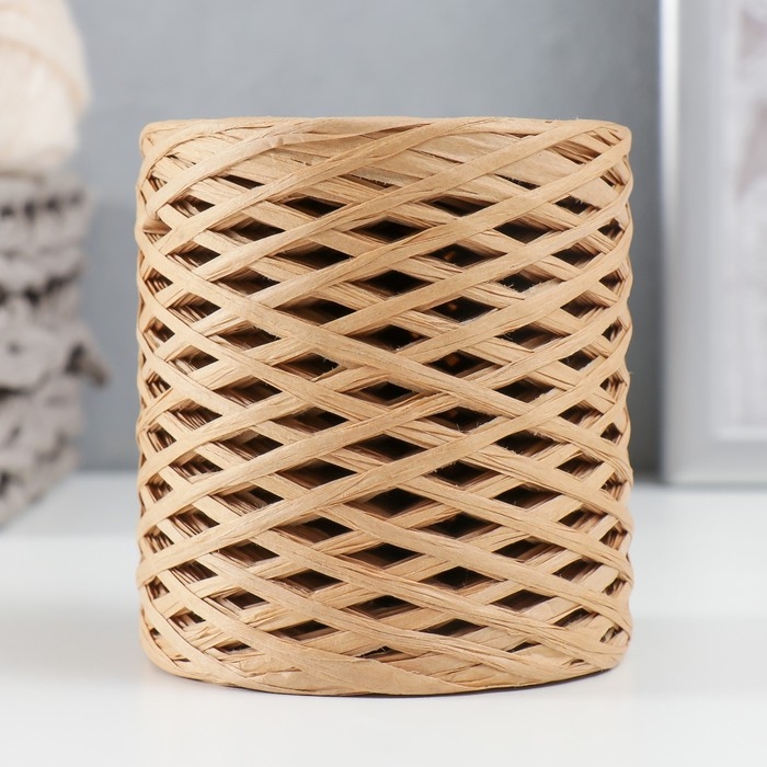 Пряжа 100% целлюлоза Пряжа 100% целлюлоза "Softino Raffia Color" ленточная, натуральная 200м ±2м 120 гр