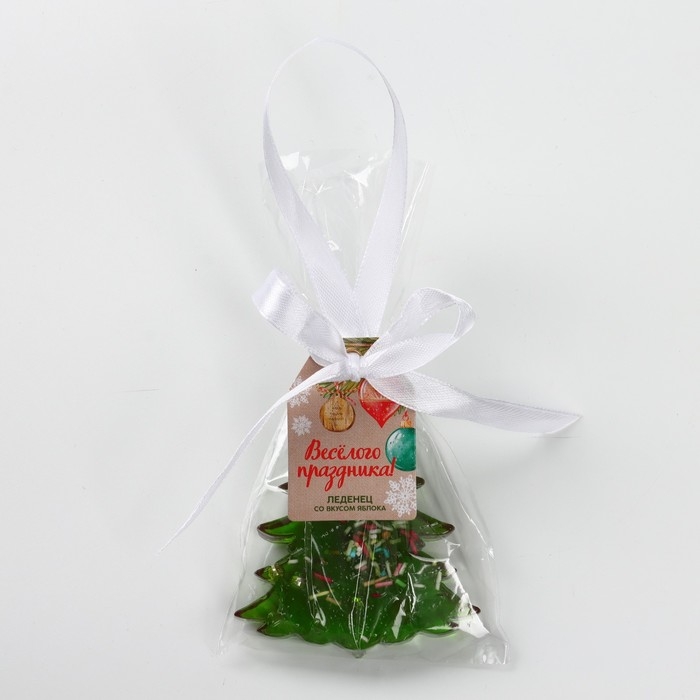 Новый год! Леденец в форме ёлки со вкусом яблока &laquo;Весёлого праздника&raquo;, 50 г