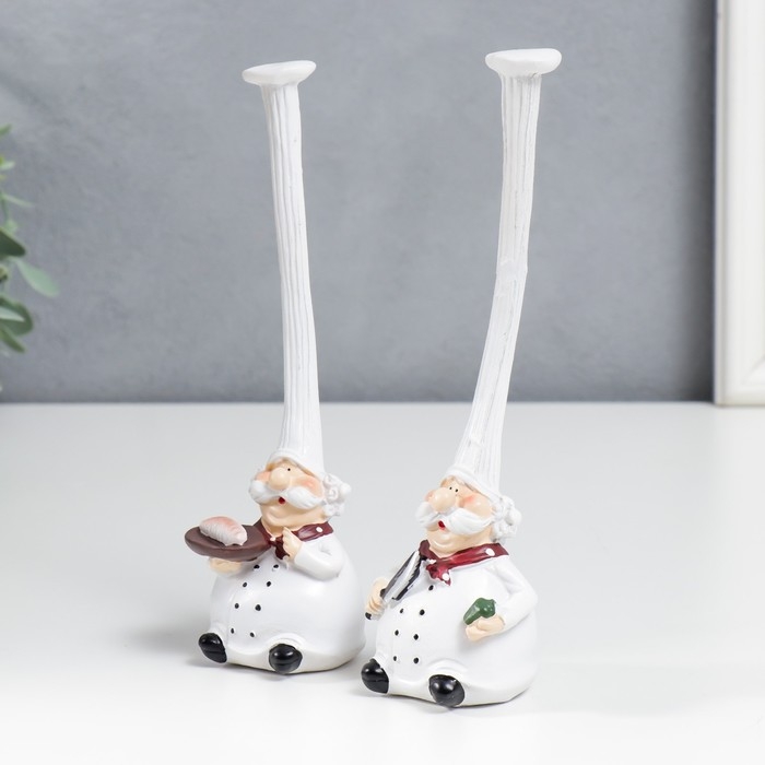 Сувенир полистоун  Сувенир полистоун "Усатые повара в длинных колпаках" набор 2 шт 20х6 см