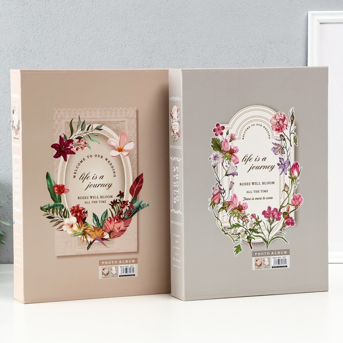 Фотоальбом на 300 фото 10х15 см Фотоальбом на 300 фото 10х15 см "Цветочная рамка" МИКС 23,5х5,5х33,5 см