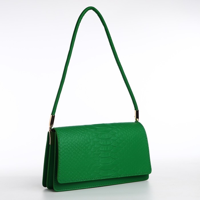 Сумка женская багет на клапане, цвет зелёный Сумка женская багет на клапане, цвет зелёный