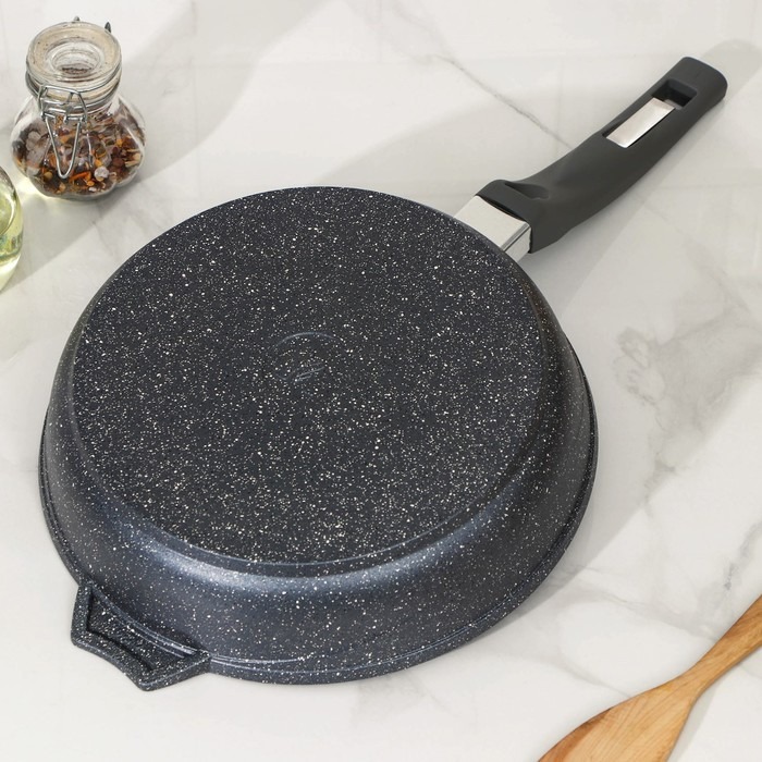 Сковорода «Гранит», d=24 см, пластиковая ручка, антипригарное покрытие, цвет серый Сковорода «Гранит», d=24 см, пластиковая ручка, антипригарное покрытие, цвет серый