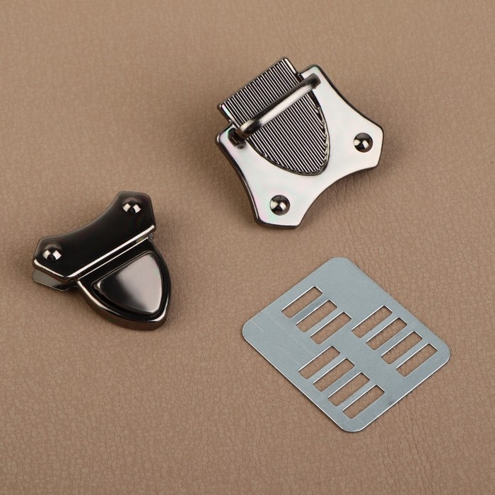 Застёжка для сумки, 4 × 4,2 см, цвет чёрный никель Застёжка для сумки, 4 × 4,2 см, цвет чёрный никель