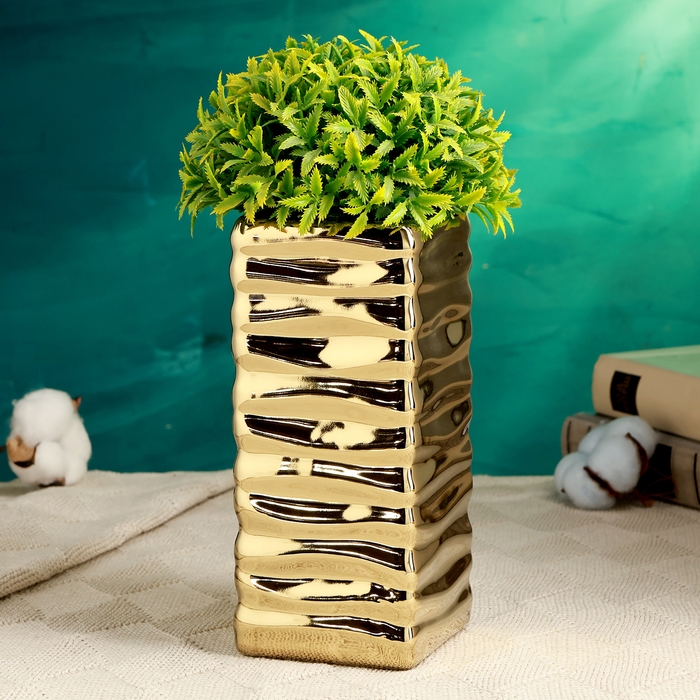 Кашпо - ваза Кашпо - ваза "Кина" золотая, 9х9х20см