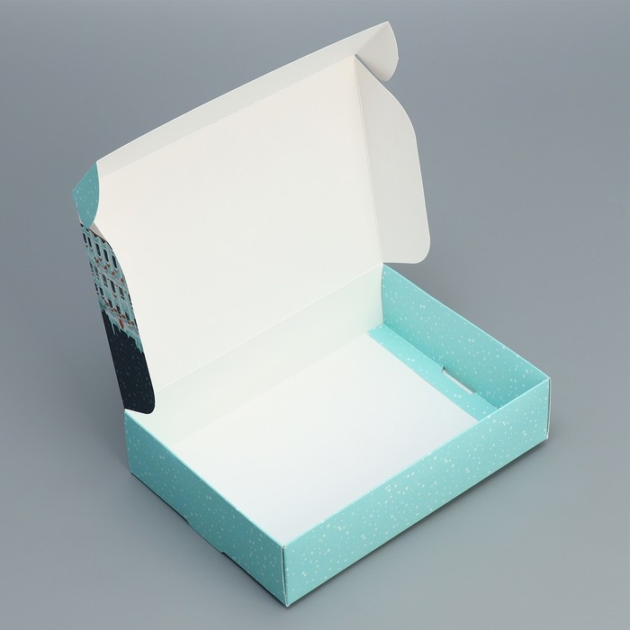 Коробка подарочная новогодняя складная «Город новогодний», 21 х 15 х 5 см, Новый год Коробка подарочная новогодняя складная «Город новогодний», 21 х 15 х 5 см, Новый год