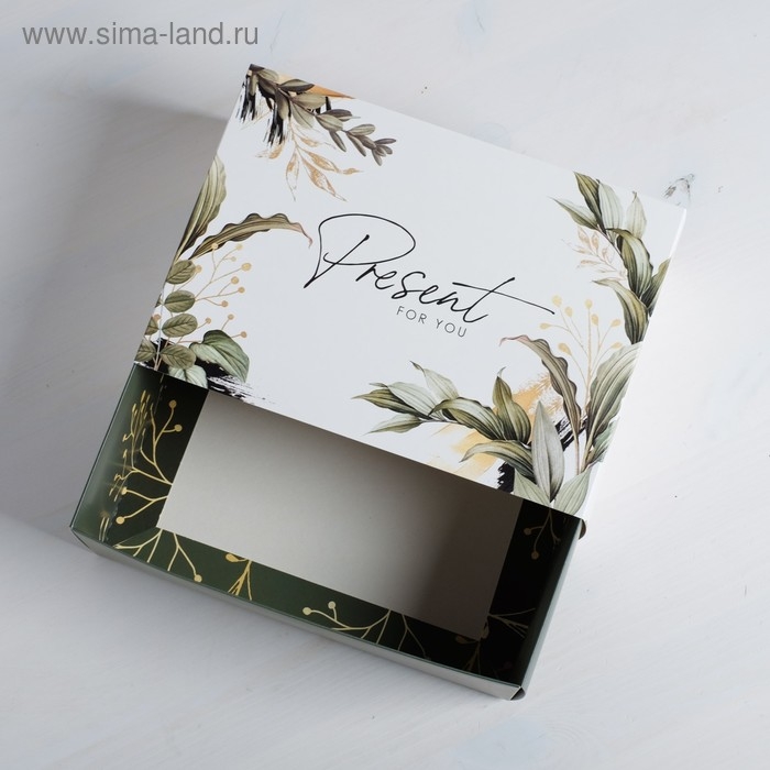 Коробка подарочная складная, упаковка, Present for you, 25 х 18 х 10 см Коробка подарочная складная, упаковка, Present for you, 25 х 18 х 10 см