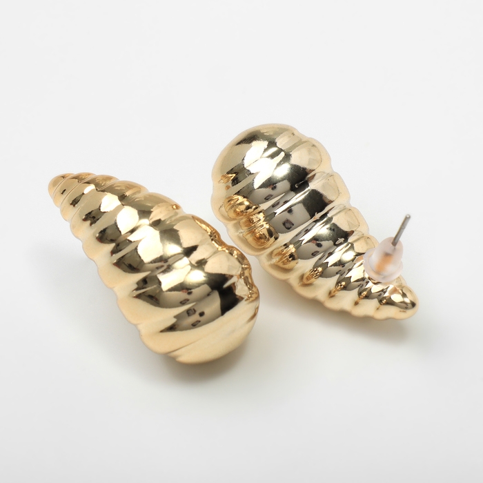 Серьги пластик «Капля» вибрация, цвет золото Серьги пластик «Капля» вибрация, цвет золото