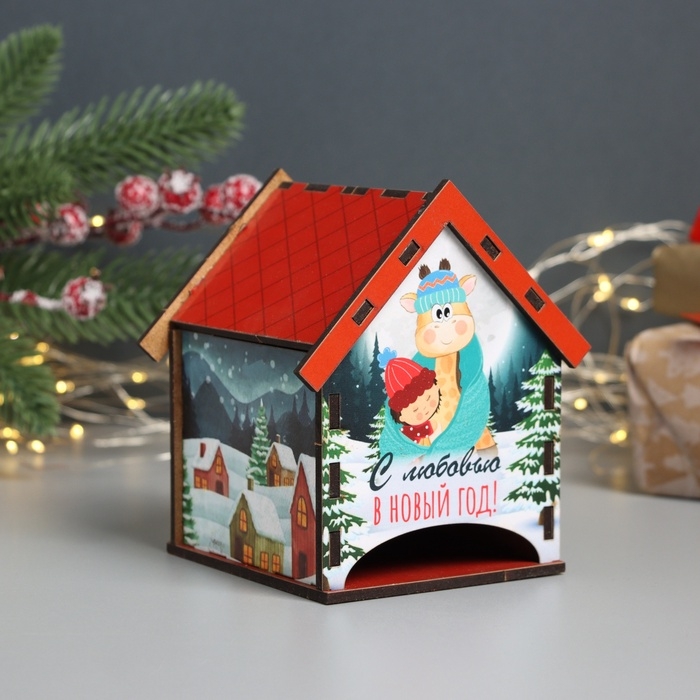 Новогодний чайный домик  Новогодний чайный домик "С Любовью" 10,5х9,5х12 см