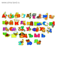 Алфавит русский «Животный мир», буква 5 × 6 см, дерево, бумага, магнитный винил