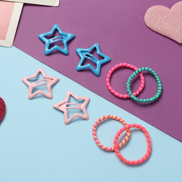Набор для волос Набор для волос "Лучик" (10 резинок 3 см, 4 невидимки 3 см) звёзды