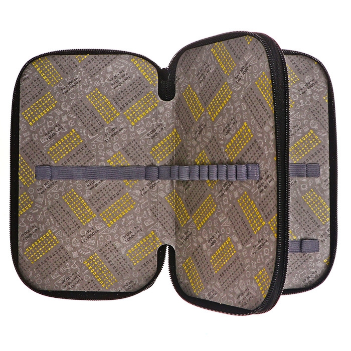 Пенал 2 секции, 125 х 205 х 40 мм, Calligrata 30П26/2  Пенал 2 секции, 125 х 205 х 40 мм, Calligrata 30П26/2 "Гейм пиксели", ламинированный картон