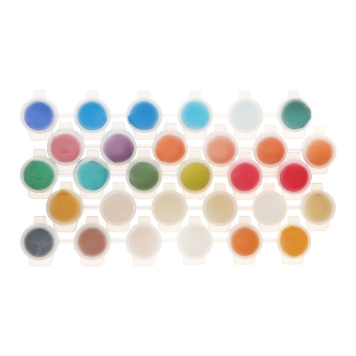 Краска акриловая, набор 30 цветов х 3 мл, Calligrata, в пакете, морозостойкая Краска акриловая, набор 30 цветов х 3 мл, Calligrata, в пакете, морозостойкая