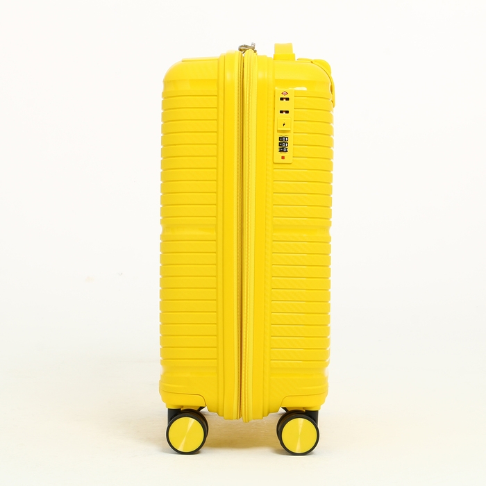 Чемодан малый 47 л (S) Bagvoyage, отдел на молнии, с расширением, кодовый замок, 4 колеса, цвет жёлтый Чемодан малый 47 л (S) Bagvoyage, отдел на молнии, с расширением, кодовый замок, 4 колеса, цвет жёлтый