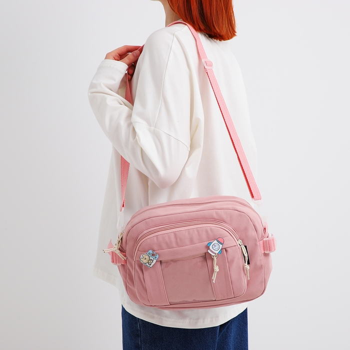 Сумка молодёжная на молнии, цвет розовый Сумка молодёжная на молнии, цвет розовый