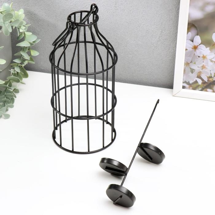 Подсвечник металл 3 свечи  Подсвечник металл 3 свечи "Бутыль" чёрный 21х10х10 см