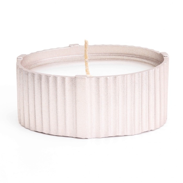 Свеча  Свеча "Овал" в подсвечнике с узкими гранями, 9х6,5х4см,шампань