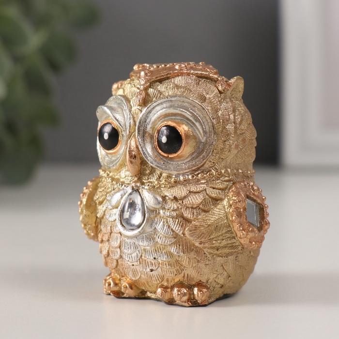 Сувенир полистоун Сувенир полистоун "Совушка, страза капля" 5,5х5х6,5 см