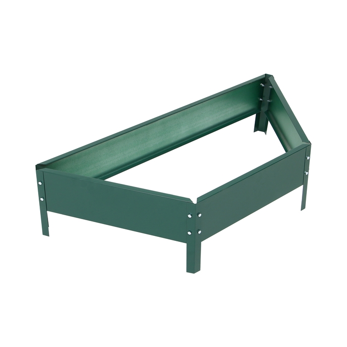 Клумба оцинкованная «Трапеция», d = 100 см, высота бортика 15 см, зелёная, Greengo