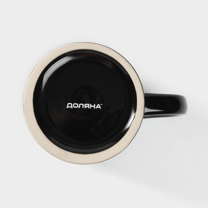 Кружка пивная керамическая Доляна, 500 мл, 15&times;10,3&times;14 см, цвет чёрный