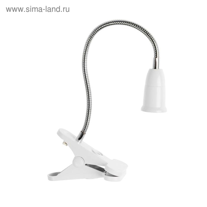 Патрон на гибкой ножке под лампу E27, 30 см, с выкл., белый, 220В Патрон на гибкой ножке под лампу E27, 30 см, с выкл., белый, 220В