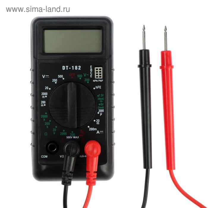 Мультиметр ТУНДРА mini, DT-182, ACV/DCV, DCA, 200-200MΩ, проверка батареек 1.5 и 9V Мультиметр ТУНДРА mini, DT-182, ACV/DCV, DCA, 200-200MΩ, проверка батареек 1.5 и 9V