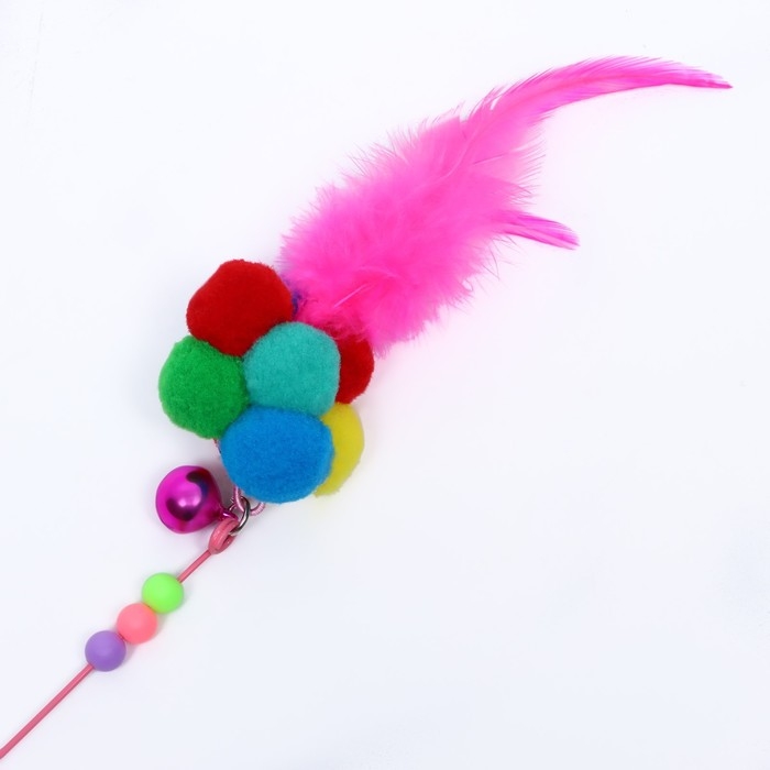 Дразнилка-удочка с плюшевым мячом и стальной проволокой, 110 см Дразнилка-удочка с плюшевым мячом и стальной проволокой, 110 см