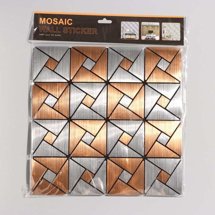 Панель самоклеящаяся 30*30см мягкая геометрия бронза-серебро Панель самоклеящаяся 30*30см мягкая геометрия бронза-серебро