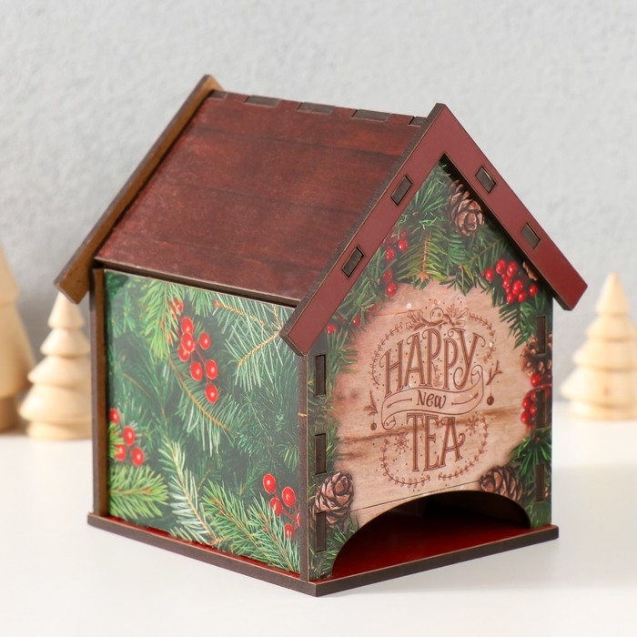 Чайный домик "Happy new Tea" 10,5х9,5х12 см