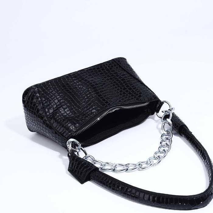 Сумка-багет на молнии, цвет чёрный Сумка-багет на молнии, цвет чёрный