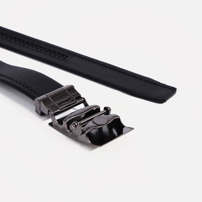 Ремень мужской, ширина 3,5 см, пряжка автомат, цвет чёрный Ремень мужской, ширина 3,5 см, пряжка автомат, цвет чёрный