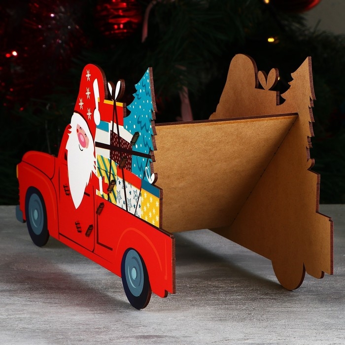 Органайзер для хранения бутылок «Дед мороз в машине» Органайзер для хранения бутылок «Дед мороз в машине»