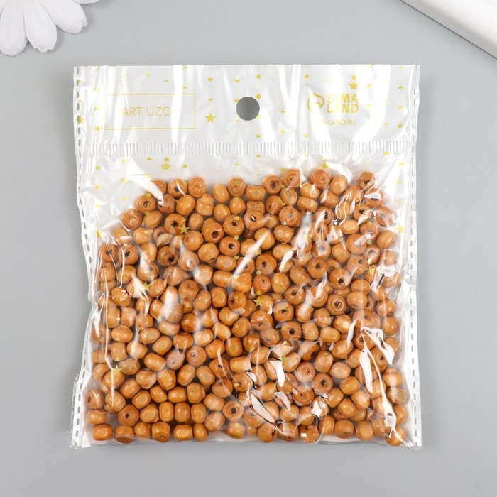 Бусины для творчества дерево "Натуральные" набор 30 гр 0,5х0,5 см