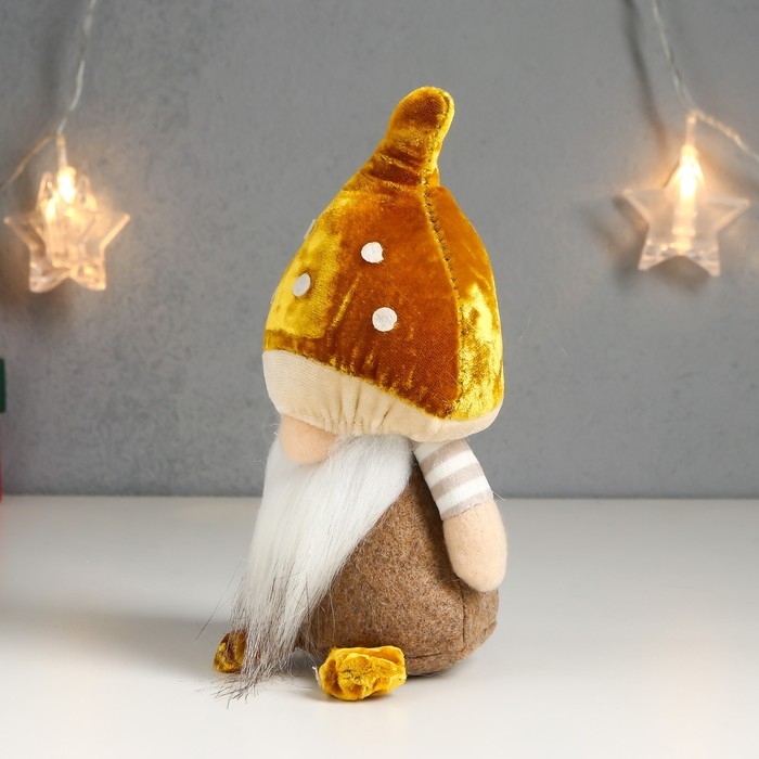 Кукла интерьерная Кукла интерьерная "Гном- лесной грибочек" 15х9х7 см