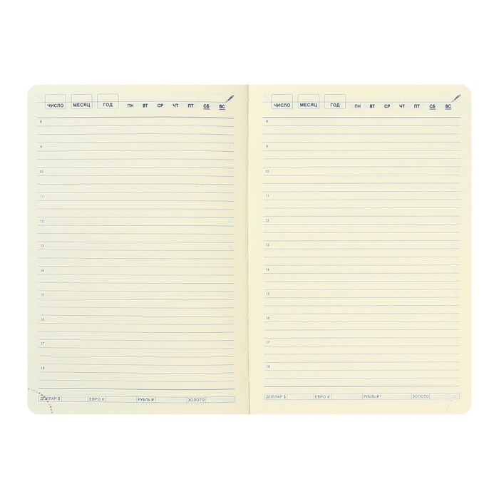 Ежедневник недатированный А5, 136 листов в линейку, кожзам Ежедневник недатированный А5, 136 листов в линейку, кожзам "Небраска", золотой срез, коричневый