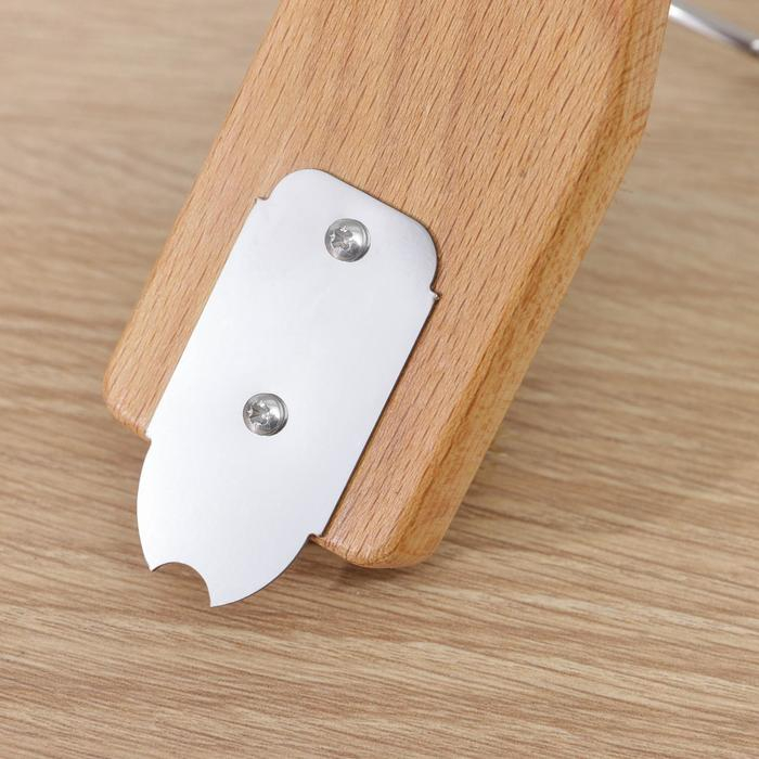 Щётка для гриля, 28×6×1,6 см, бук, латунный ворс, 77 пучков, скребок из нержавеющей стали Щётка для гриля, 28×6×1,6 см, бук, латунный ворс, 77 пучков, скребок из нержавеющей стали