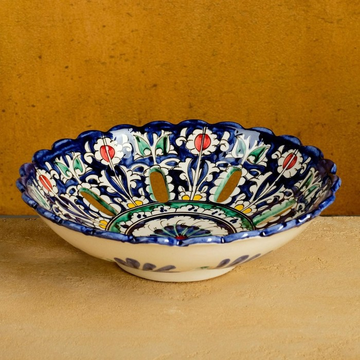 Набор чайный Риштан, 9 предм: чайник 1л., 6 пиал 9,5см, конфетница 23см, сахарница 250м Набор чайный Риштан, 9 предм: чайник 1л., 6 пиал 9,5см, конфетница 23см, сахарница 250м