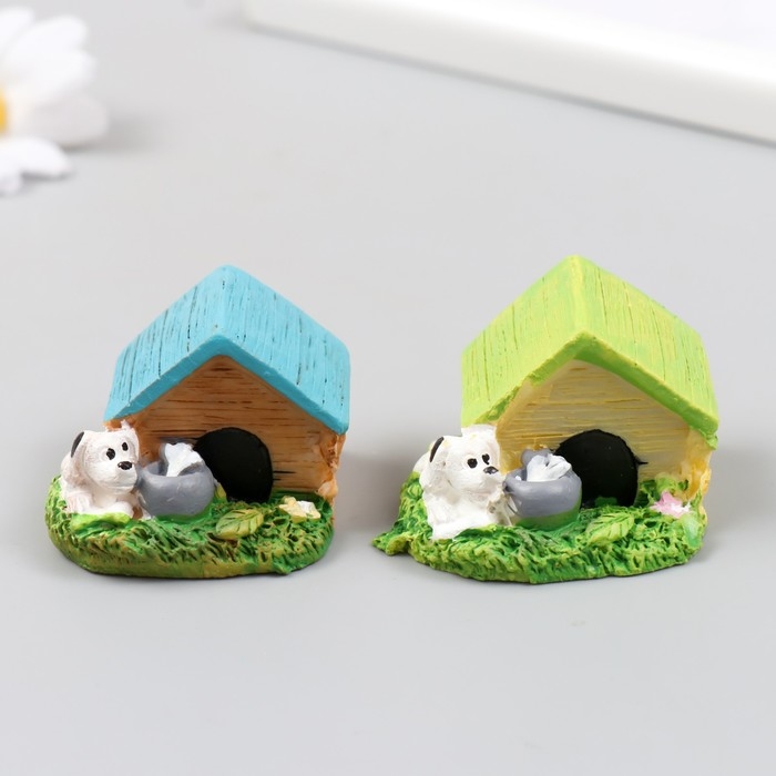 Фигурка для флорариума полистоун  Фигурка для флорариума полистоун "Пёсик у будки" МИКС 4,5х4х3,2 см