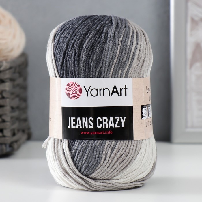 Пряжа Пряжа "Jeans crazy" 55% хлопок, 45% акрил 160м/50гр (8204 принт)