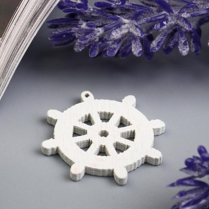 Декор для творчества дерево Декор для творчества дерево "Штурвал/Якорь" (набор 20 шт) МИКС 13х10 см