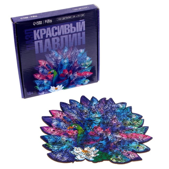 Пазлы деревянные фигурные «Красивый павлин», 162 элемента Пазлы деревянные фигурные «Красивый павлин», 162 элемента