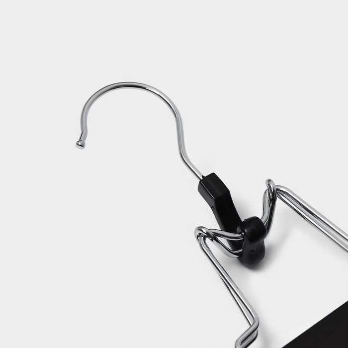 Вешалка для брюк и юбок Доляна, 25×16,5 см, зажим, цвет тёмное дерево Вешалка для брюк и юбок Доляна, 25×16,5 см, зажим, цвет тёмное дерево