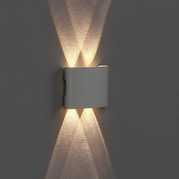 Светильник фасадный «Полусфера», FSD-009, 4Вт, 3000К, 2 луча, IP65, 220В, металл, белый