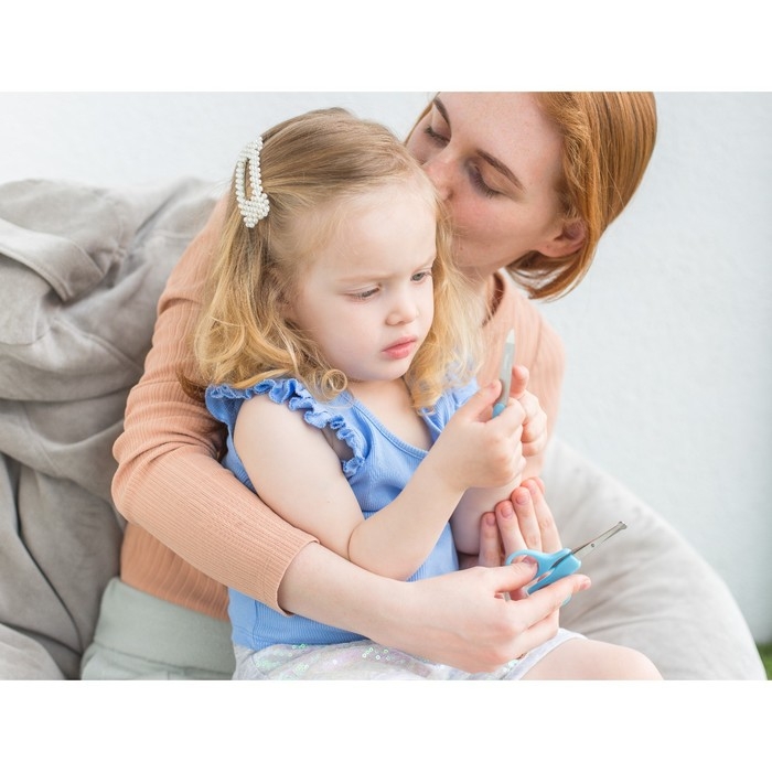 Детский маникюрный набор (ножницы, книпсер, пилка), цвет голубой Детский маникюрный набор (ножницы, книпсер, пилка), цвет голубой