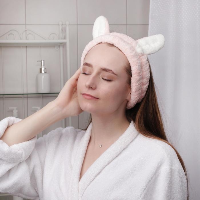 Повязка для умывания Доляна «Зайчик», цвет МИКС Повязка для умывания Доляна «Зайчик», цвет МИКС