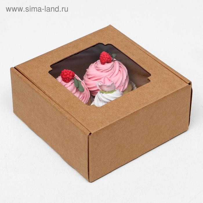 Коробка самосборная, с окном, крафт, 19 х 18 х 9 см Коробка самосборная, с окном, крафт, 19 х 18 х 9 см