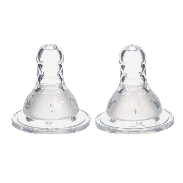 Соска на  бутылочку, антиколиковая, от 6 мес., M&B  Соска на  бутылочку, антиколиковая, от 6 мес., M&B "Корона", классическое горло,  быстрый поток, 2+1 шт