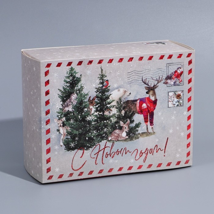Подарочная коробка складная, новогодняя«Новогодняя акварель», 20 х 15 х 8 см, Новый год Подарочная коробка складная, новогодняя«Новогодняя акварель», 20 х 15 х 8 см, Новый год